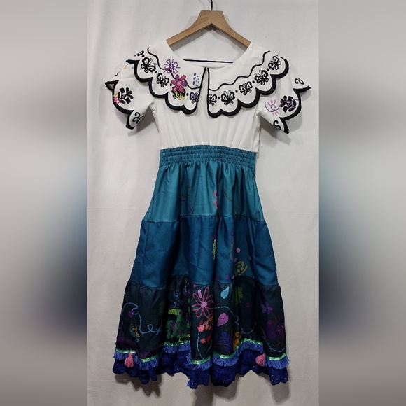 Disney Encanto Mirabel Costume Kids 9/10 Multicolor Artsy Halloween Party - Picture 6 of 10